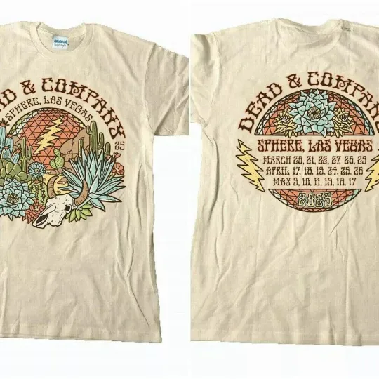 Discover Dead And Company Sphere Las Vegas 2025 Tour T-shirt