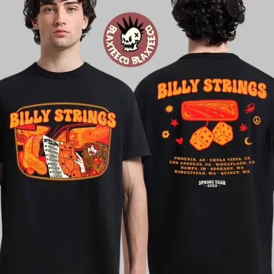 Discover Billy Strings Outlaw Spring Tour May 2025 Two Sided Concert Unisex T-Shirt