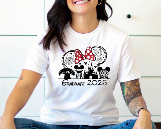 Discover Disneyyy Graduate 2025 Minniee Ears, Graduation 2025 Trip Shirt, Graduation 2025 T-Shirt