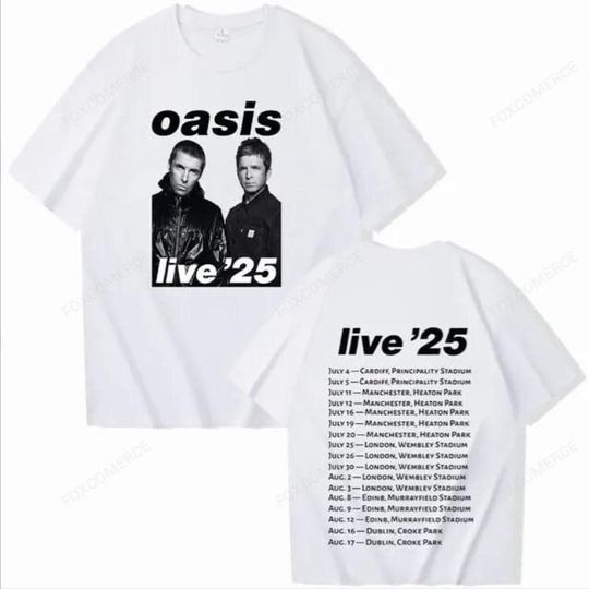 Discover Oasis Live Tour Rock Band T-Shirt, Oasis Live 25 Tour T-Shirt