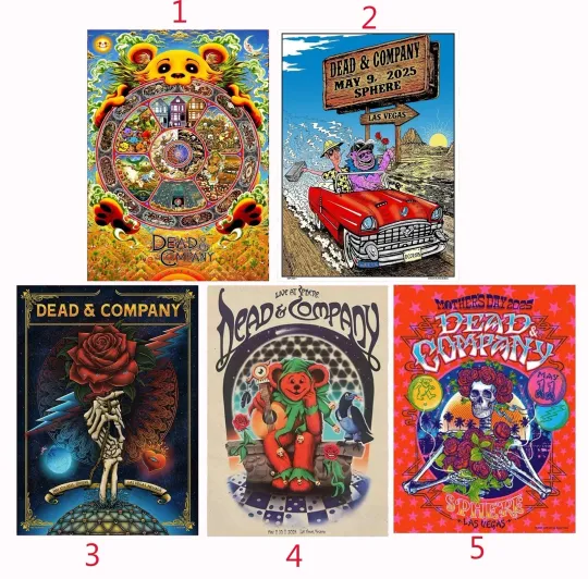 Discover Custom Dead And Company May 9-11, 2025 The Sphere Concert Poster
