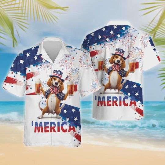 Discover Merica Beagle Dog Hawaiian Shirts