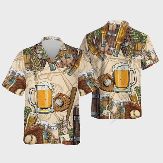 Discover Baseball And Beer Hawaiian Shirt
