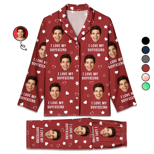 Discover Custom Photo Funny I Love My Lover - Personalized Long Pajamas Set