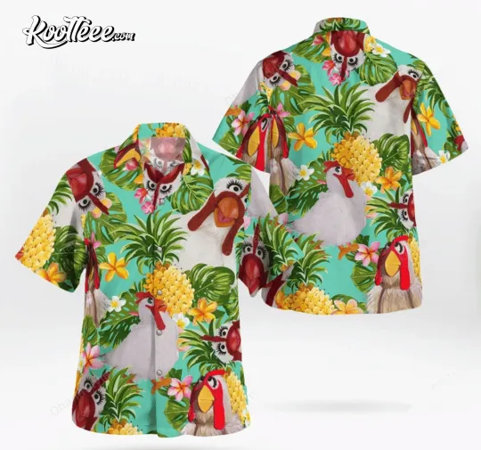 Discover Camilla The Chicken Tropical Hawaiian Button Down Shirt