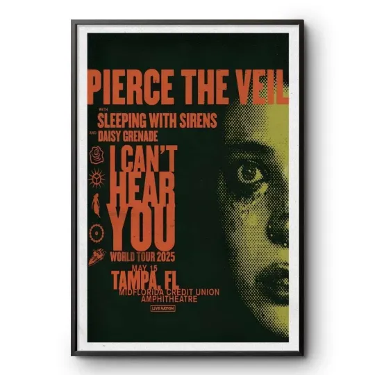 Discover May 15 2025 Tour Pierce The Veil Tampa, FL Poster