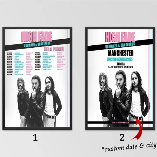 Discover Custom High Fade 2025 Tour Poster, Home Decor