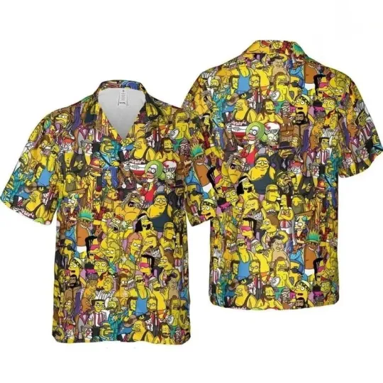 Discover The Simpsons Family Hawaiian Shirt Casual Button Down