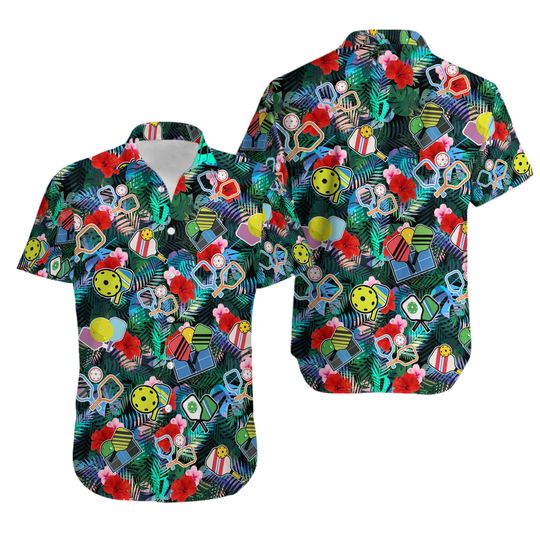 Discover Pickleball Tropical Hawaiian Shirt, 3D Pickleball Sport Hawaii Beach Shirt