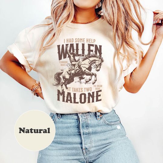 Discover I Had Some Help Wallen and Malone It Takes Two Team Shirt, Country Music Corcert T-shirt,Girls Trip Farm Boots,Large Graphic Tee