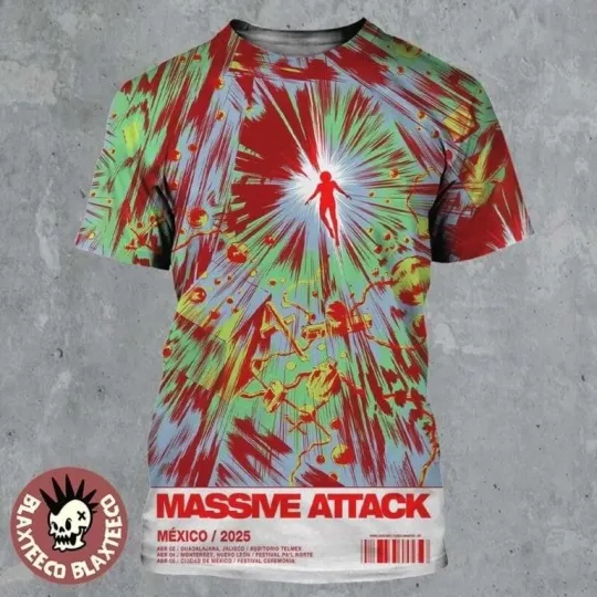 Discover Massive Attack Mexico 2025  Tour Dates 3D T-Shirt