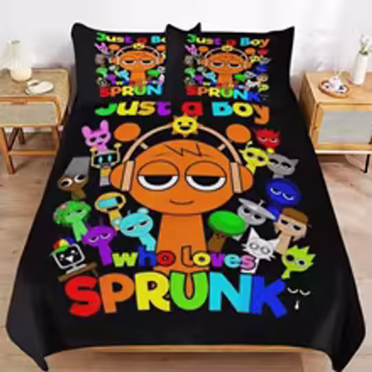 Discover Game Sprunki Bedding Set 3D Printed Music Game Incredibox