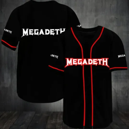 Discover Megadeth Rock Band 3D Print Baseball Jersey