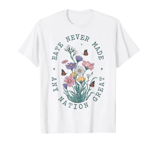 Discover Anti Trump Floral Butterflies Democrat President Liberal Unisex T-Shirt