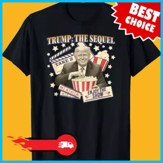 Discover Trump Eating Popcorn Sequel Movie Inauguration T-Shirt