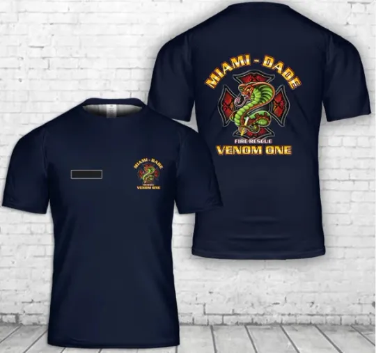 Discover Custom Name Venom One - Fire Rescue, Miami Dade T-Shirt 3D