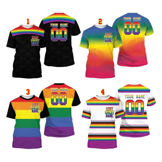 Discover Personalized Rainbow Pride Month 2025 LGBT Love Is Love Tshirt 3D Printed