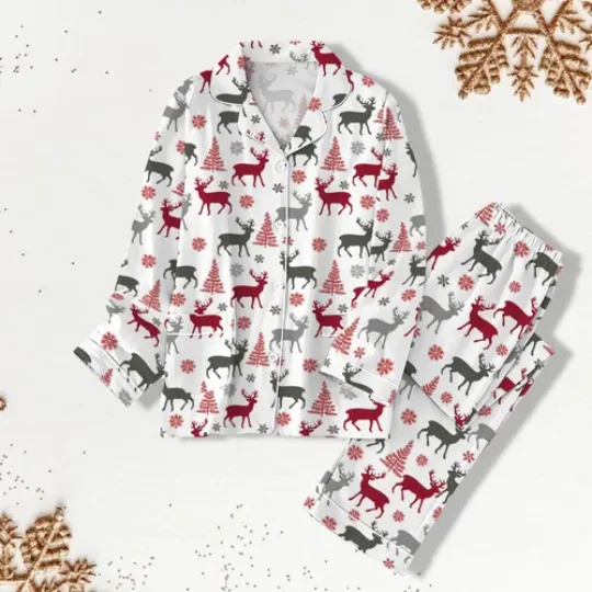 Discover Christmas Deer Christmas Pajama for Women & Kids - Cozy Holiday Sleepwear Matching Outfit