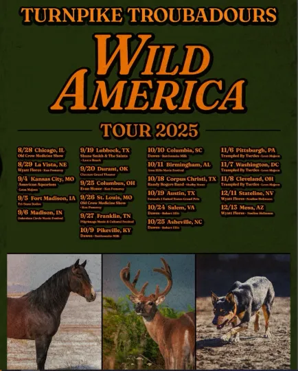 Discover Turnpike Troubadours Wild America Tour 2025 Poster High Print