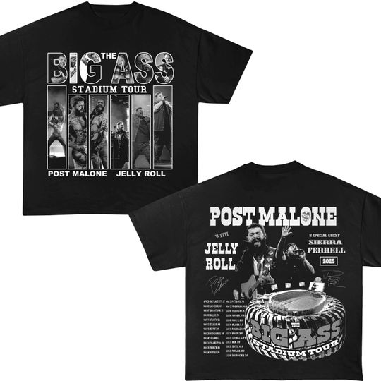 Discover Post Malone Tour  2 sided Shirt, Big Ass Stadium Tour