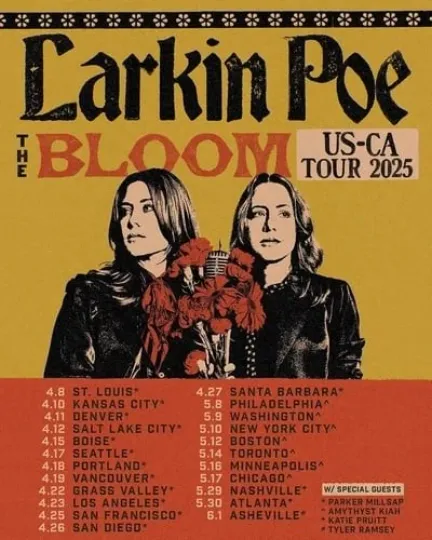 Discover Larkin Poe The Bloom Tour US-CA 2025 poster, Mother's Day Gift