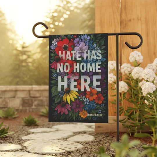 Discover Hate Has No Home Here Garden Flag, No Hate Yard Flag, Black Lives Matter Flag
