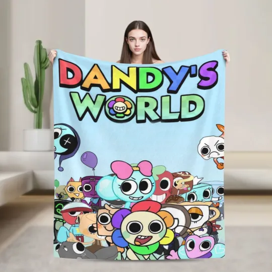 Discover Dandy's World Throw Blanket Birthday Gift for Gaming Fans