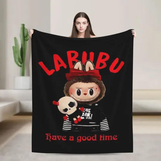 Discover LABUBU Flannel Throw Blanket Ideal Gift For Kids Adult