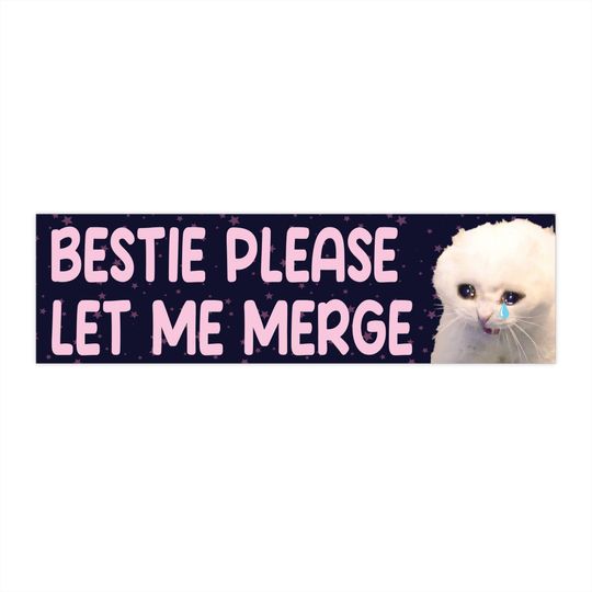 Discover Bestie Please Let Me Merge Car Magnets, Funny gifts