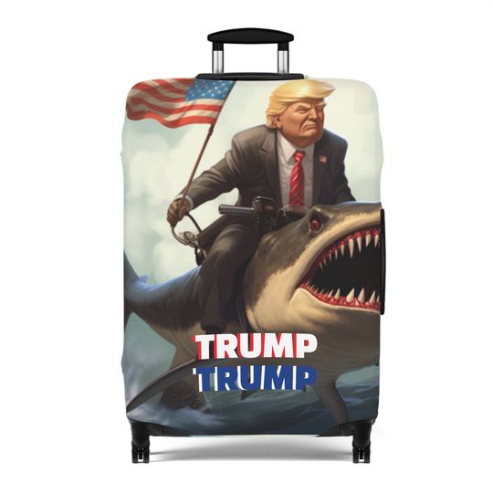 Discover Trump Shark Suit Case Carry On Luggage Cover