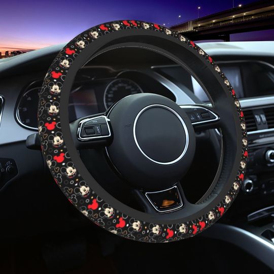Discover Mickeyy mouse Head Car Steering Wheel Steering Covers