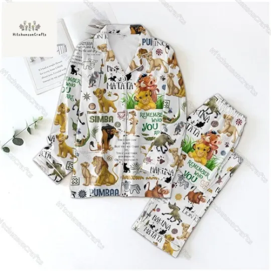 Discover Lion King Pajamas Set, Luxury Sleepwear for Women, Cute Holiday Gift