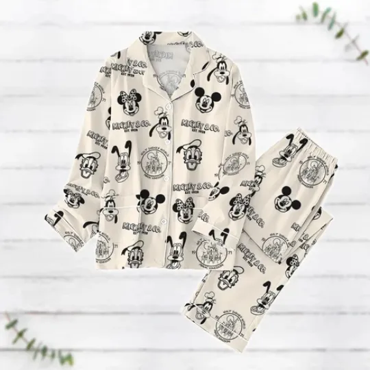 Discover Mickeyys Friends Pajamas Set, Luxury Sleepwear for Women, Cute Holiday Gift