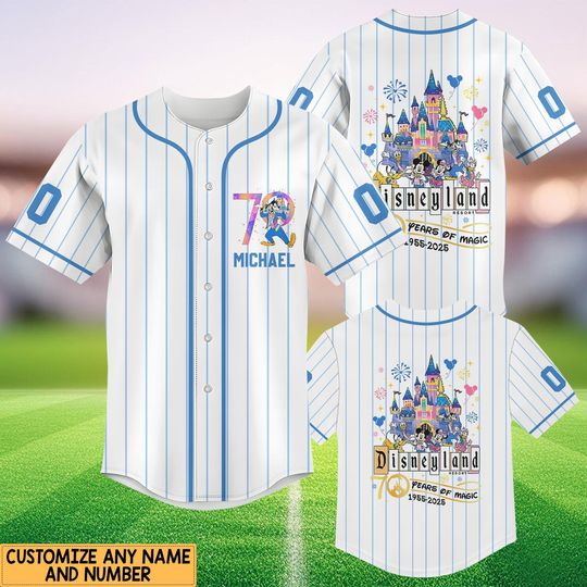 Discover Disneyyland 70th Anniversary Baseball Jersey