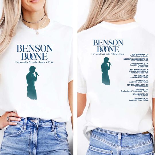 Discover Tshirt Benson Boone tshirt Benson Boone, fireworks Boone , Benson Boone 2024, rollerblades Boone Tshirt