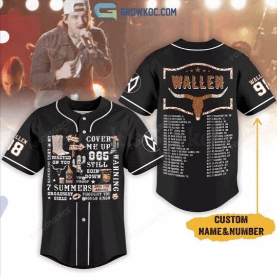 Discover Wallen Western Cover Me Up World Tour Personalized Baseball Jersey
