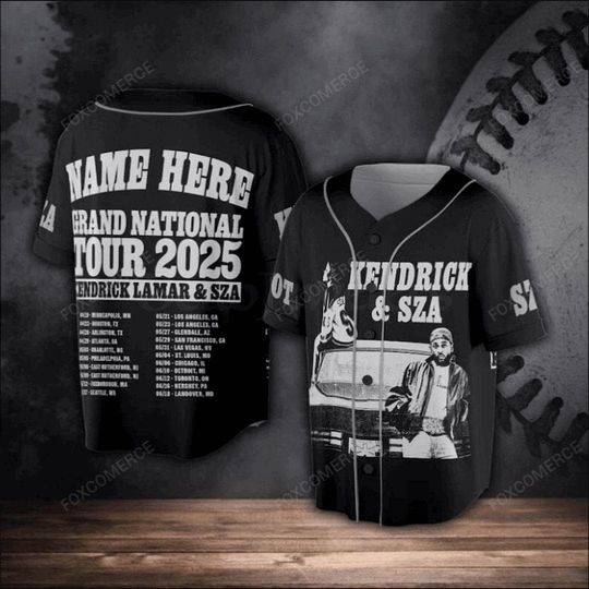 Discover Kendrick Lamar & SZA Tour 2025 Personalized Baseball Jersey, Rap Concert Fan Shirt