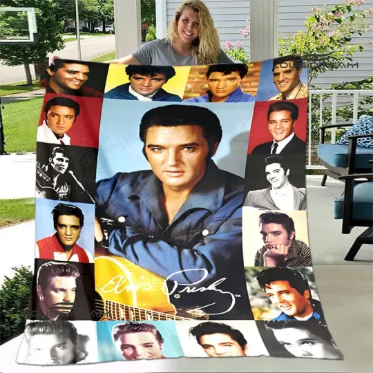 Discover Elvis Presley Retro print blanket blankets for beds Picnic blankets Flange blanket