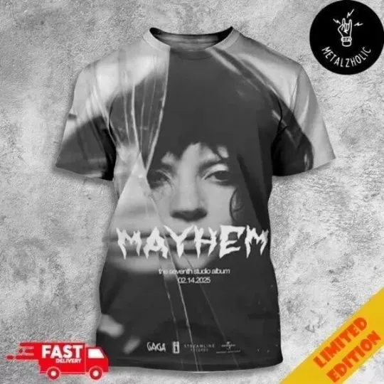 Discover Ld ga Mayhem Album T-shirts 2025 Release Ld ga Fan Shirt 3D