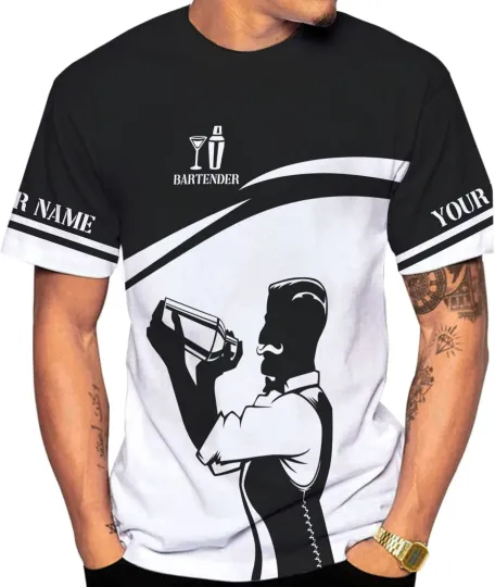 Discover Personalized Bartender Shirt Custom Bartender Shirts Bartending 3D T Shirts