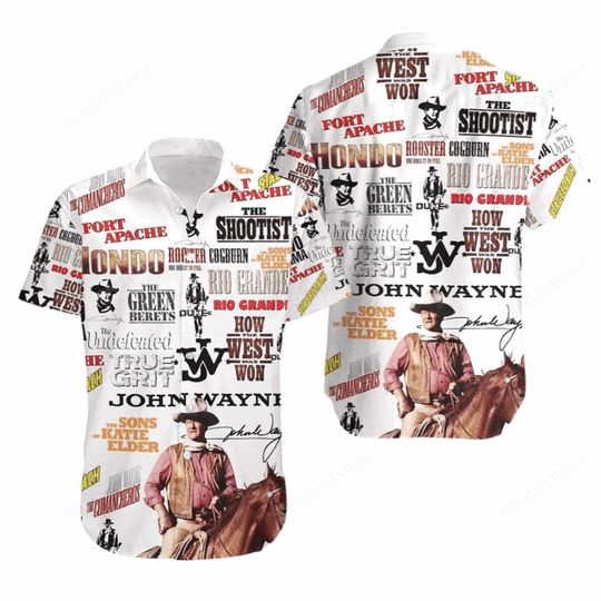Discover John Wayne Actor-Themed Hawaiian Shirt, Unisex Fit