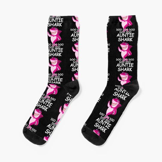 Discover Auntie Shark Doo Doo Funny Gift Socks