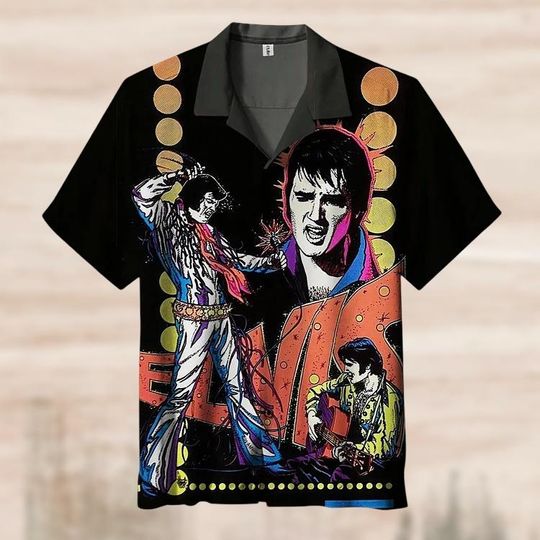Discover Retro Elvis Hawaiian Shirt, Vintage Elvis Presley Button Shirt