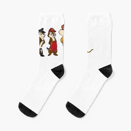 Discover Gift Idea Action Chipp and Dalee Adventure Rescue Ranger Cartoon Funny Graphic Gifts Socks
