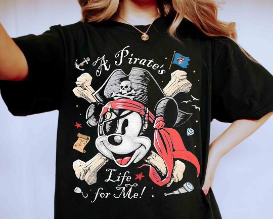 Discover Vintage Mickeyy mouse Disneyyy Pirates T-Shirt, Yo Ho Yo Ho A Pirate's Life for Me Shirt