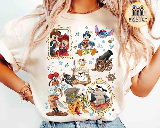 Discover Coquette Bows Watercolor Disneyyy Pirates Shirt, Disneyyy Cruise Shirt