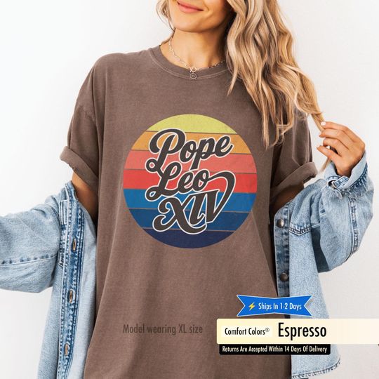 Discover Chicago Pope Leo XIV, Retro Comfort Colors DA Pope Tee, Chicago Pope Robert Prevost