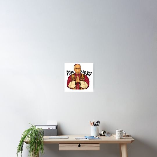 Discover New Pope Modern Art - Pope Leo Stylized Poster, Home Decor, Wall Decor Gift