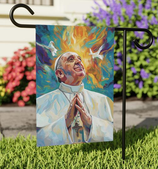 Discover Pope Francis Memorial Garden Flag, Pray For Pope Francis, Religious outdoor decor