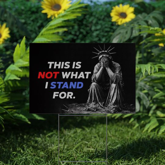 Discover Weeping Statue of Liberty Yard Sign